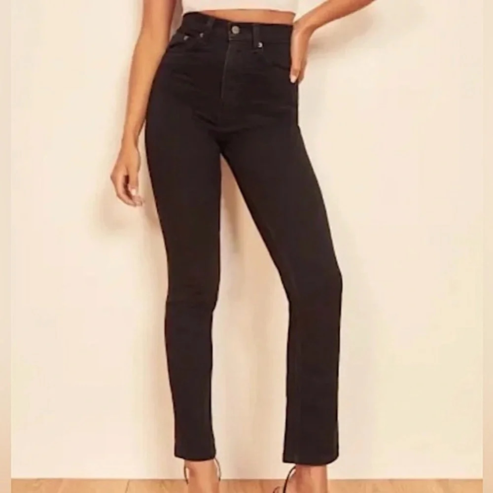 Reformation Selma Womens 28 Black High Rise Skinny Jeans Stretch Denim Fraser